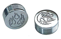 10 PC BAG CHROME M6 CAP, HEX BOLT FLAME