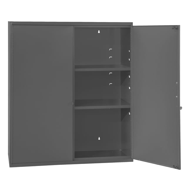 Wall Mountable Storage Cabinet, 3 Shelves - Gray; Steel