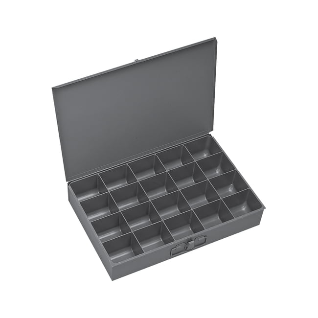 Large Steel Compartment Box, 20 Opening - Gray; Cold Rolled Steel