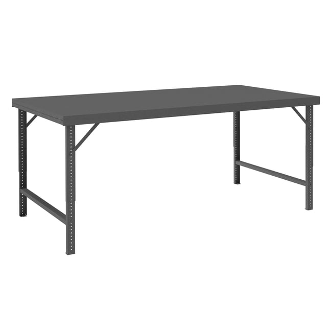 Folding Leg Workbench, Steel Top, 96-36 - Gray