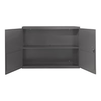 Wall Mountable, Storage Cabinet, 1 Shelf, Door Pockets, Lockable, Gray; Steel