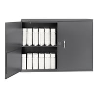 Wall Mountable Aerosol Storage Cabinet, 2 Slotted Shelves, Holds 88 Aerosol Cans - Gray; Steel