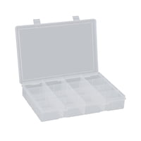 Large, Plastic Compartment Box, 16 Opening - Clear; Polypropylene