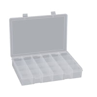 Large, Plastic Compartment Box, 24 Opening - Clear; Polypropylene