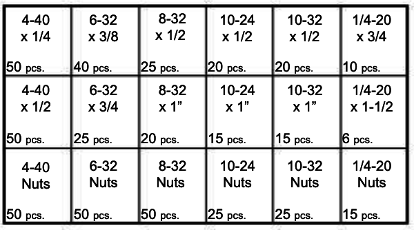 184708 PHILLIPS FLAT HEAD MACHINE SCREWS