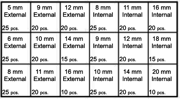 184730 INTERNAL & EXTERNAL RETAINING RINGS