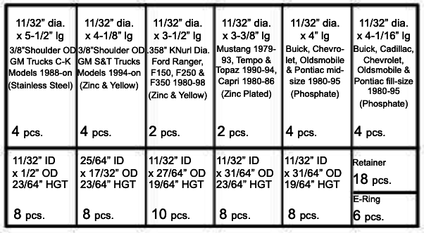 DOOR HINGE PINS & BUSHINGS