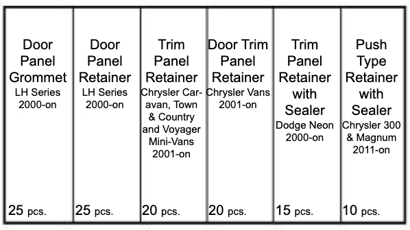 CHRYSLER DOOL PANEL CLIPS