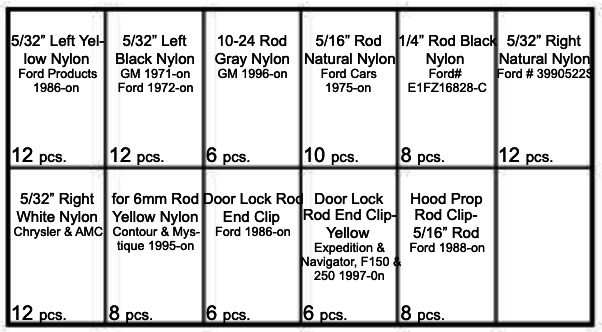 DOOR ROD & HOOD PROP CLIPS - NYLON