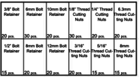 PUSH-ON RETAINERS & THREAD CUTTING NUTS