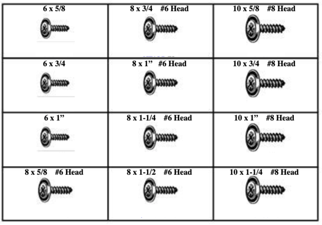 175845 PHILLIPS OVAL HEAD SEMS SCREWS