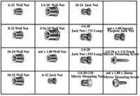 185023 WELL NUTS, JACK NUTS & MIRROR MOUNTING SCREWS