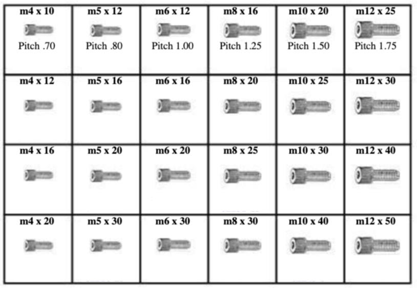 ASST METRIC SOCKET CAP SCREW ST ST LARGE TRAY