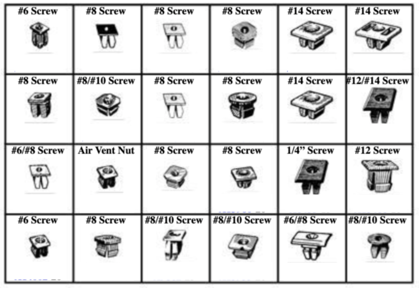 NUTS PLASTIC PUSH IN 24 ITEMS 440 PCS ASST SMALL TRAY