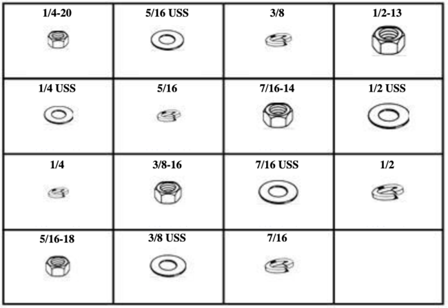 184907 NUTS, FLAT & LOCK WASHERS