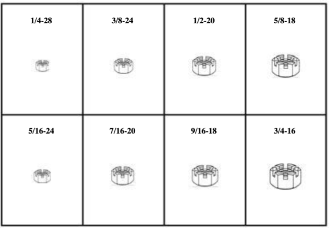 184919 FINISHED SLOTTED HEX NUTS