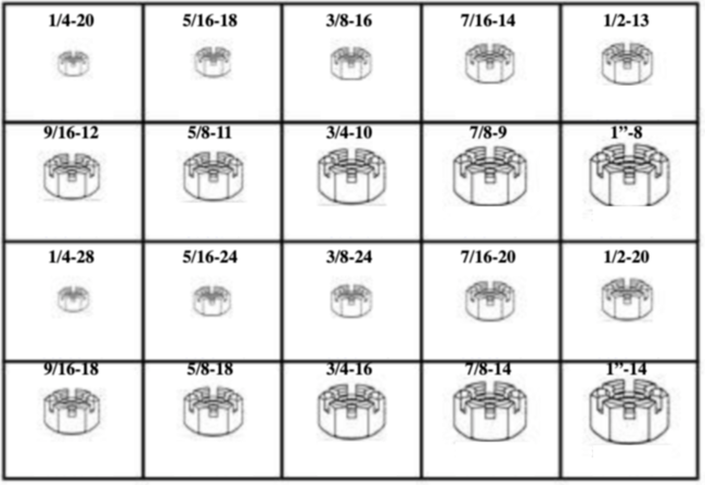 184921 FINISHED SLOTTED HEX NUTS