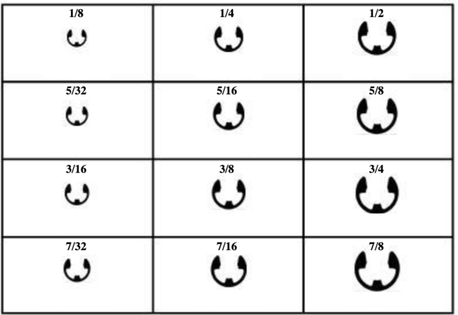 "E" TYPE RETAINING RINGS