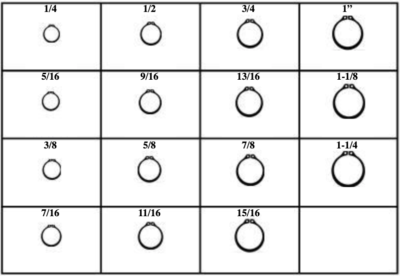 EXTERNAL RETAINING RING ASSORTMENT 1/4 THRU 15/16