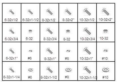 SLOTTED ROUND HEAD MACHINE SCREWS