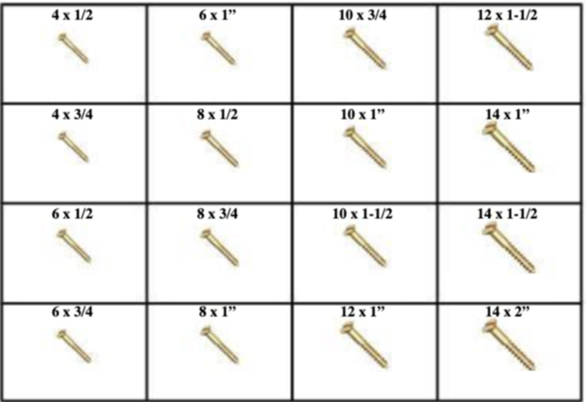 184846 SLOTTED FLAT HEAD WOOD SCREWS