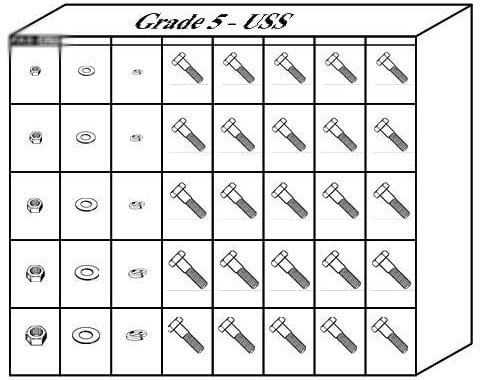 GRADE 5 HEX HEAD CAP SCREWS - USS COARSE 40 HOLE BIN