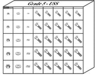 GRADE 5 HEX HEAD CAP SCREWS - COARSE 40 HOLE BIN ASSORTMENT