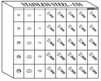 STAINLESS STEEL HEX HEAD CAP SCREWS - USS COARSE 40 HOLE BIN