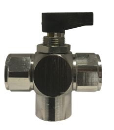 3 Way Closed Center Panel Mount N/P Ball Valve