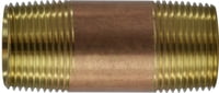 1 X CLOSE RED BRASS NIPPLE