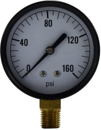 Standard Dry Gauge 2-1/2 Face 1/4 Lower Mount