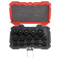 PROFERRED 1/2" DRIVE IMPACT SAE SOCKET SET - 15 PIECE 6 POINT IMPACT