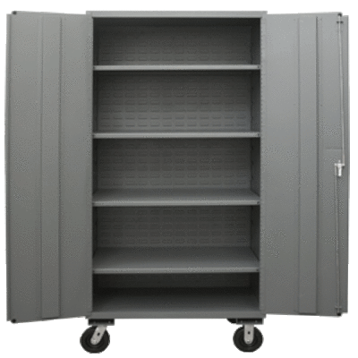 Heavy Duty Mobile Storage Cabinet, 3502M-BLP-4S-95, Durham Mfg