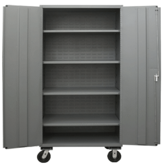 Heavy Duty Mobile Storage Cabinet, 3502M-BLP-4S-95, Durham Mfg Heavy Duty Mobile Storage Cabinet, 3502M-BLP-4S-95, Durham Mfg