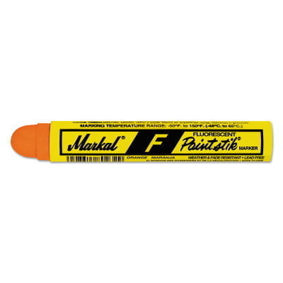 Paintstik F Markers, 11/16 in dia, 4 3/4 in, Fluorescent Orange