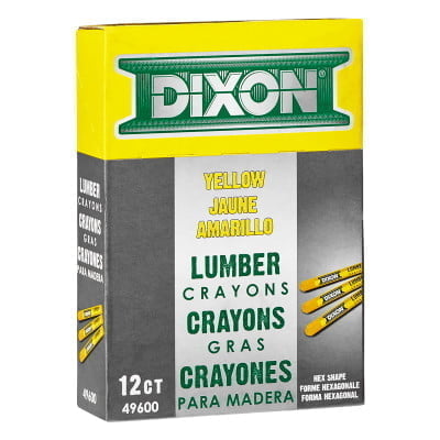 Lumber Crayons, 1/2 in X 4 3/4 in, Yellow