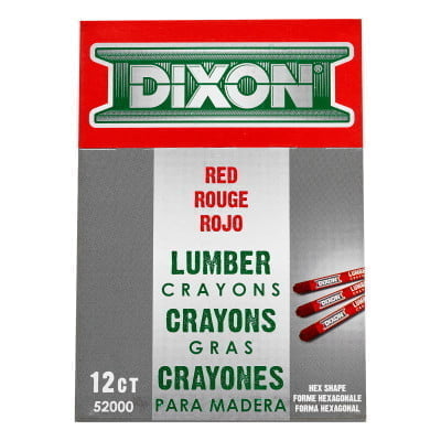 Lumber Crayons, 1/2 in X 4 1/2 in, Red