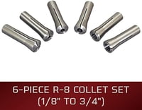 6PC COLLET SET CS-R8