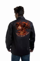 Weld. Work. Win. Graphic Flame Retardant Black Jacket, 30" Length, 9 oz.