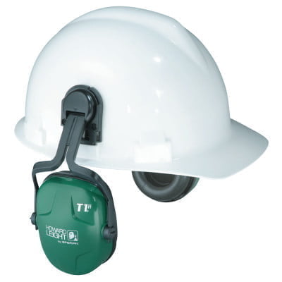 Thunder Earmuffs, 23 dB NRR, Green, Cap Attached