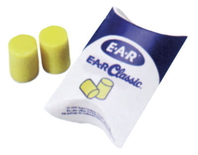 E-A-R Classic Foam Earplugs, PVC, Yellow, Uncorded, Pillow Pack - 200 Pairs