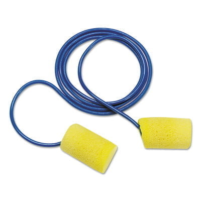 E-A-R Classic Plus Foam Earplugs, PVC, Yellow, Corded - 200 Pairs