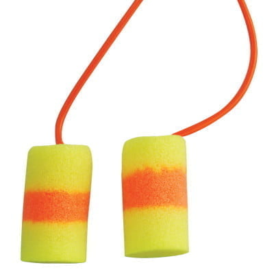 E-A-R Classic SuperFit 33 Foam Earplugs, PVC, Red/Yellow, Corded - 200 Pairs