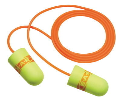 E-A-Rsoft SuperFit Earplugs, Polyurethane, Red/Yellow, Corded - 200 Pairs