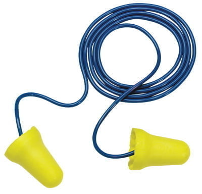 E-A-R E-Z-Fit Foam Earplugs, Polyurethane, Yellow, Corded - 200 Pairs