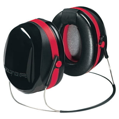 Optime 105 Earmuffs, 29 dB NRR, Black/Red, Behind the Head