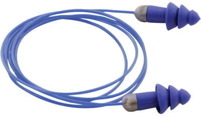 Rockets Reusable Earplugs, TPE, Blue, Metal Detectable with Cord, 50 Pairs