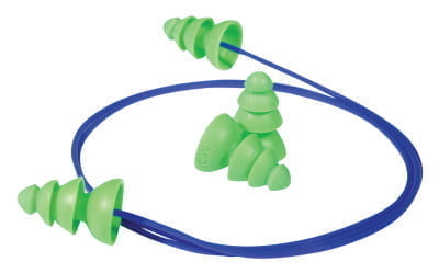 Comets Reusable Earplugs, TPE, Bright Green, Corded, 50 Pairs