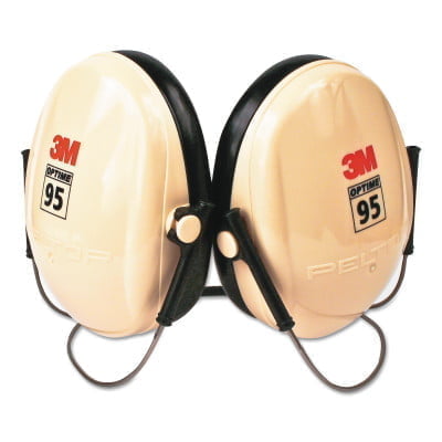 Optime 95 Earmuffs, 21 dB NRR, White/Black, Behind the Head