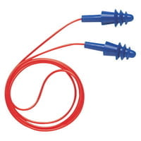 AirSoft Reusable Earplugs, TPE, Red Poly Cord - 50 Pairs